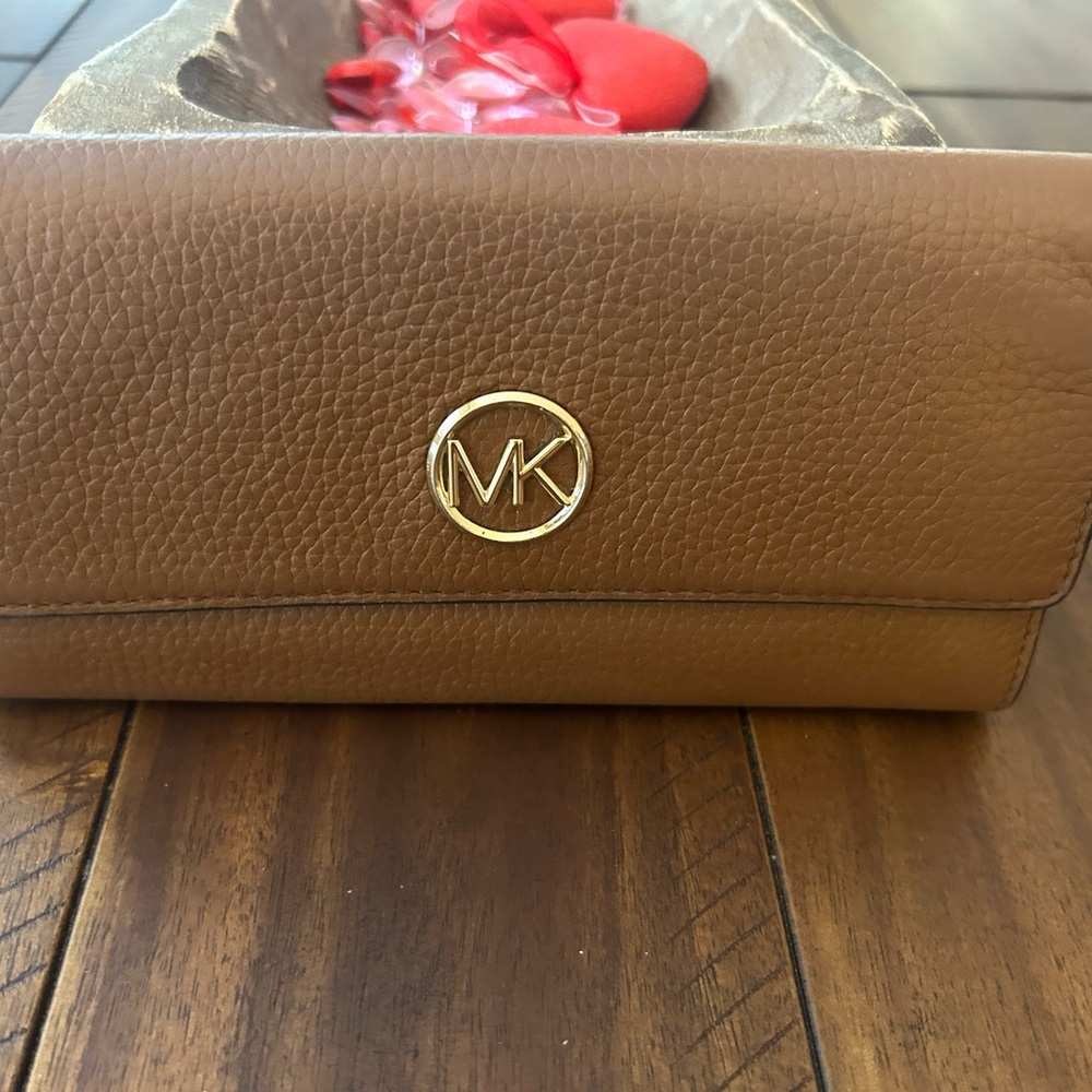 Michael Kors Brown Leather Clutch